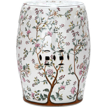 Safavieh Indoor-Outdoor Blooming Tree Garden Stool, White