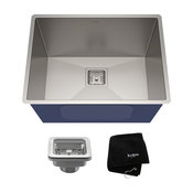 Kraus Undermount Kitchen Sink, Stainless Steel, Accessories, 24"