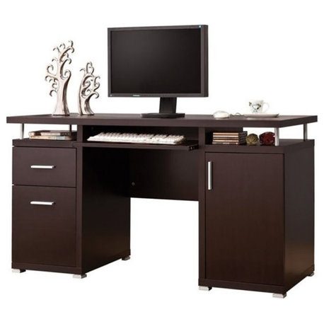 Scranton & Co 2-Drawer Contemporary Wood Computer Desk in Cappuccino