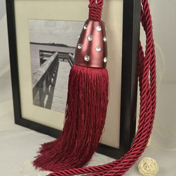 6 Colors QYM41 Polyester Curtain Tassel Tie Backs in Red Color - Window Treatment Accessories