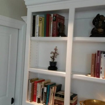 Custom White Murphy Library Bed with Crown Moulding