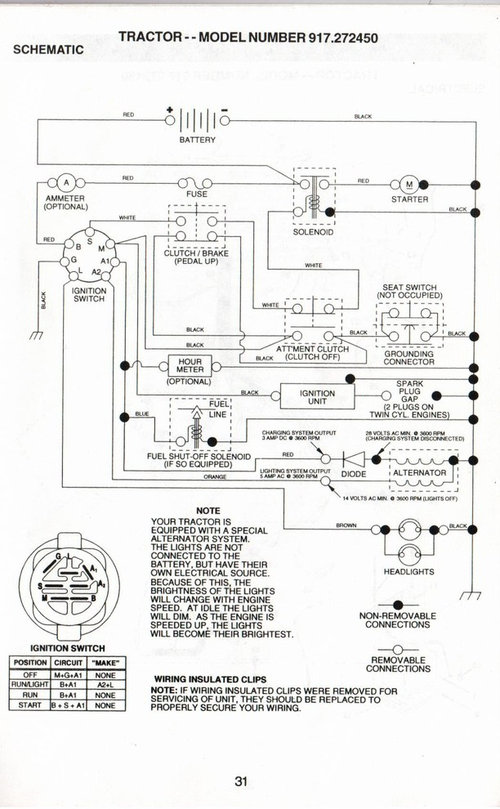 ignition switch diagram for riding mower