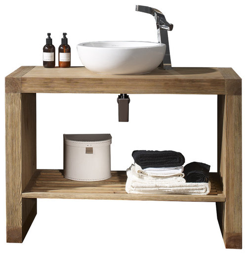 Bathroom vanity for restroom in the pool area.