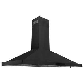 ZLINE 48" Convertible Vent Wall Range Hood in Black Stainless Steel