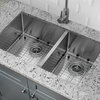 Stainless Steel 16-Gauge Radius 60/40 Kitchen Sink