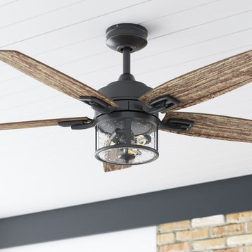 Prominence Home Idris Indoor Outdoor Ceiling Fan with Light, 52 Inch, Iron