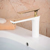 Bitonto Gold Polished Single Handle White Painting Bathroom Faucet