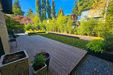 Mid-sized minimalist deck photo in Seattle