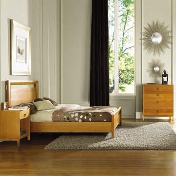Modern Wood Platform Beds: Mansfield (Cherry)