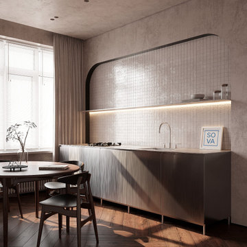 Industrial design of a minimalist kitchen