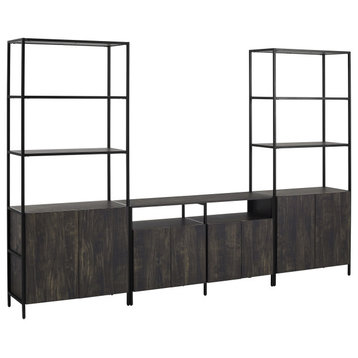 Jacobsen 3-Piece Entertainment Set Media Stand and 2 Large Etageres