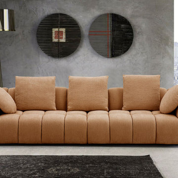 Lennox Fabric Sofa in Mustard | J&M Furniture