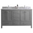 Eviva Aberdeen 60" Transitional Gray Double Sink Faucet Bowl Vessel Vanity Set