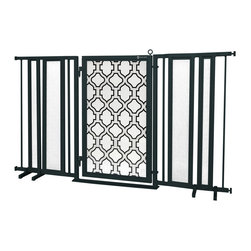 Fusion Gates - Fusion Gate with Trellis Design, Black, 65"-71.4" - Dog Gates