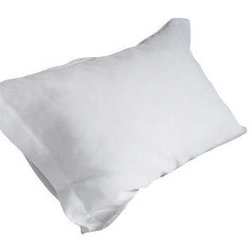 Hemstitch Wached Pillow, Optical White, Euro Sham