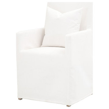 Star International Furniture Stitch & Hand Shelter Fabric Arm Chair in White