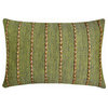 Green Jute 12"x16" Lumbar Pillow Cover Lace, Chevron Weave - Mossy Jute Magic