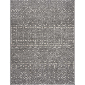 Tanu Gray Ivory 2'7"x7'3" Runner Rug - Moroccan Farmhouse Distressed Vintage