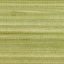 Gisei Green Grasscloth - Wallpaper
