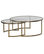 Set of 2 Bronze Gold Nesting Coffee Tables, Round Large Modern Minimalist