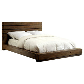 Furniture of America Benjy Wood King Platform Bed in Natural Tone