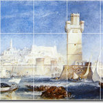 Picture-Tiles.com - Joseph Turner Village Painting Ceramic Tile Mural #95, 21.25"x12.75" - Mural Title: Rhodes