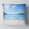 Calm Beach of Azure Indian Ocean Seashore Throw Pillow, 18"x18"