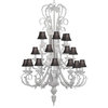 White Wrought Chandelier With Black Shades