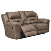 Signature Design by Ashley Stoneland Reclining Loveseat with Console in Fossil