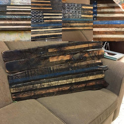 Blue line American Flags - Paintings