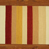 New Multi-Colors Wool Kilim 2' X 4' Hand Knotted Modern Stripe Rug HT2775
