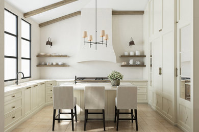 Example of a tuscan kitchen design in Los Angeles