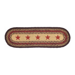 Mayflower Market - Landon Jute Stair Tread Oval Stencil Stars Latex 8.5X27 - Stair Tread Rugs