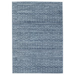 Jaipur Living - Vibe by Beya Trellis Blue/ White Area Rug 6'7"X9'6" - Inspired by urban nomad lifestyles and modern Moroccan features, the Emrys collection stuns in any living space. The Beya area rug exhibits a trellis and carved geometric design with intricate tribal detailing. The easy-to-decorate colorway of white and deep blue beautifully highlights the textural high-low pile. The durable yet soft polypropylene and polyester fibers create a kid and pet friendly accent piece perfect for high and low-traffic areas in any home.