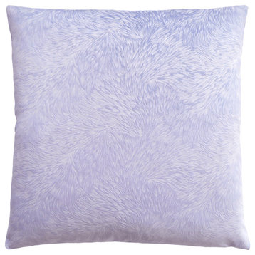 Set Of Two 18" X 18" Purple Polyester Feather Zippered Pillow