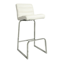 Pastel Furniture - Impacterra Zetta 26" Ivory Faux Leather Barstool - Bar Stools And Counter Stools