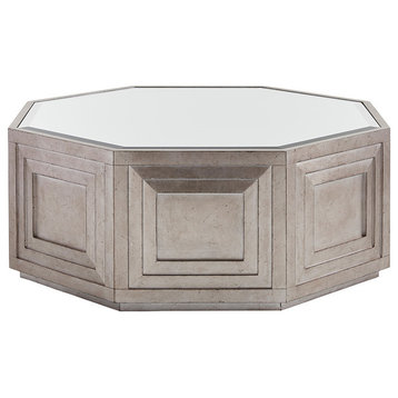 Emma Mason SIgnature Ayana Rochelle Octagonal Cocktail Table in Silver Leaf