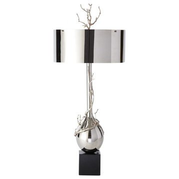 Twig Bulb Nickel Table Lamp