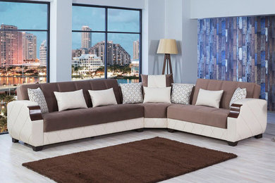 Molina Sectional Sofa in Lyon Brown by Casamode Furniture