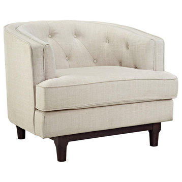 Coast Upholstered Fabric Armchair, Beige