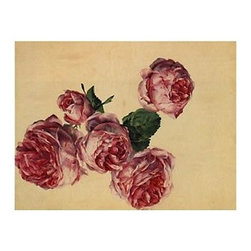 Vintage Flower on Birchwood - Artwork