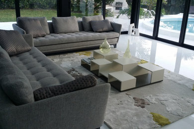 Living room - contemporary living room idea in Miami
