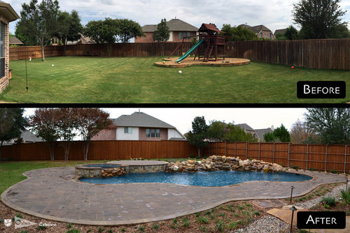 Backyard Transformation With Pool Before After