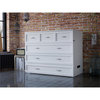 Bowery Hill Modern Wood Full Murphy Bed Chest with Mattress in White