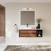Rhone Bathroom Vanity, Single Sink, 48", Walnut and Dark Gray, Wallmounted