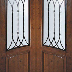 Prehung Double Door 96 Alder Warwick Square Top Arch Lite - Front Doors