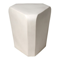 White Triangle Garden Stool - Accent And Garden Stools