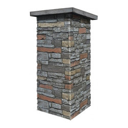 C139-ALPINE DEEP STACKED STONE COLUMN WRAP (CAPS SOLD SEPARATELY) - Wall Panels