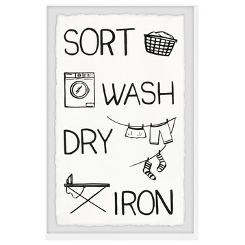 "Sort, Wash, Dry and Iron" Framed Painting Print, 12x18