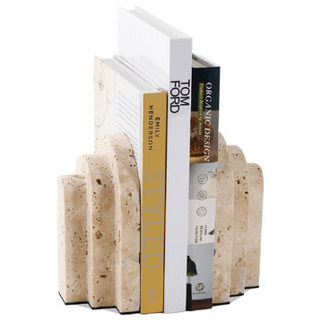 Beige Travertine Bookends | Liang & Eimil Empire